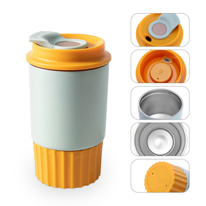 Tasse à café 12oz personnalisée avec logo Tasse à café réutilisable de 350ml en acier inoxydable à double paroi isolée thermiquement avec couvercle - Product Image 3