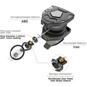 Heavy Dutyพวงกุญแจแบบพับเก็บได้เข็มขัดAbsป้ายคลิปReel IDผู้ถือบัตรRetractor 31.5 นิ้วสายไฟอุปกรณ์ตกปลา