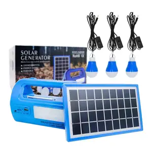 Shenzhen Generator Tenaga Surya Kit Lampu 6V 3W Luar Ruangan Mini Portabel, Sistem Tenaga Surya Daya Rumah