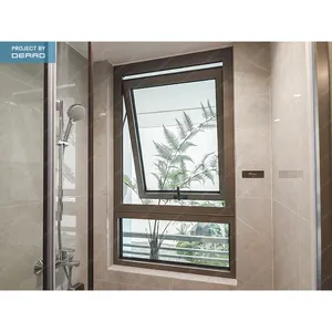 Fournisseur de Chine fenêtre d'auvent en aluminium ouverte vers l'extérieur avec verre trempé pour maison maison appartement