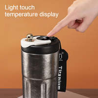 Tasse à thé isotherme en titane pur avec affichage intelligent de la température, conception de séparation du thé, portable pour voiture et affaires