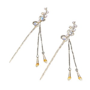 กิ๊บติดผมแบบจีนโบราณ ประดับพู่ห้อย ดีไซน์ผีเสื้อเคลือบโลหะผสม สำหรับงานแต่งงาน เครื่องประดับผมสำหรับผู้หญิง - Product Image 1