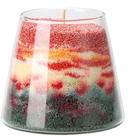 Bougie d'art sablé en verre superposé, avec cire perlée colorée, motif paysage marin coucher de soleil, faite à la main, pour décoration intérieure, cadeau, Diwali, bars, vente en gros
