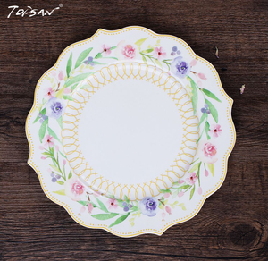 Sang Trọng Hoàng Gia Mới Xương Trung Quốc 20PC Hoa Sứ Bộ Đồ Ăn Với Hoa Hình Dạng Bữa Ăn Tối Tấm Thiết Lập Và Trà Cup Và Chiếc Đĩa - Product Image 5