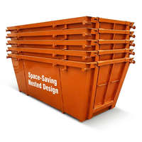 Conteneur à déchets durable de 15 mètres cubes, conteneur à déchets à roulettes, conteneur à déchets en acier robuste, bac à déchets
