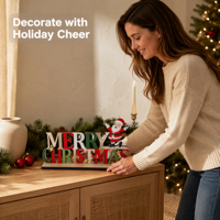 Décorations de Noël en bois personnalisées, luge en bois et figurines de dessin animé, articles de décoration de bureau, ambiance festive transfrontalière
