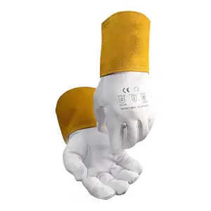 Heavy Duty Welding Gloves Wholesale Custom Premium 16 Inch Heat Resistant Soft Cow Split Leather Working Safety Argon Goat Skin Tig Welding Hand Gloves