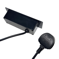 Multiprise encastrable sur mesure, norme britannique, avec 2 prises et 2 ports de charge USB Type-A, pour bureau ou table.