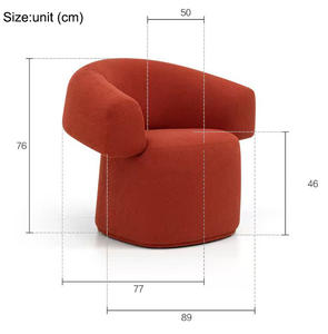Contemporary Home Furniture Lazy Leisure <b>Chair</b> Modern Nordic Curved Backreat Leisure <b>Chair</b> Half Arm Leather Fabric <b>Lounge</b> <b>Chair</b> - Product Image 6