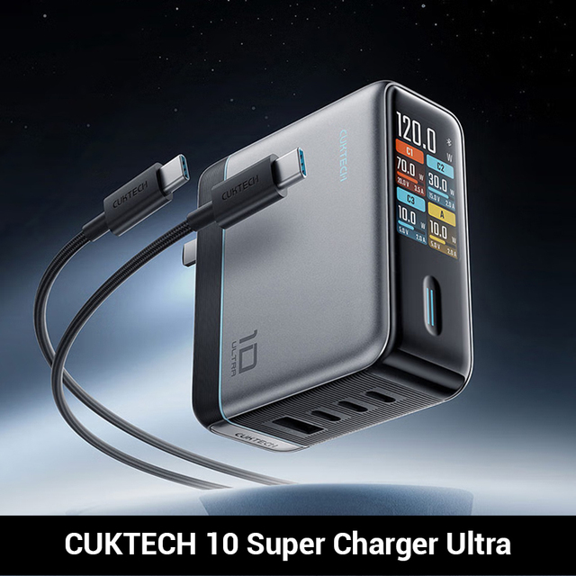 CUKTECH 10 GaN Super Charger Ultra 120W 100W MAX 3 Ports USB-C 1 Ports USB-A Charger