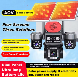 Bán buôn 16MP 8K aov 24/7 ghi lại không dây 4G LTE năng lượng mặt trời PTZ máy ảnh 4 ống kính <span class=keywords><strong>IP</strong></span> CCTV ngoài trời 4G Sim thẻ ngoài trời năng lượng mặt trời máy ảnh - Product Image 2