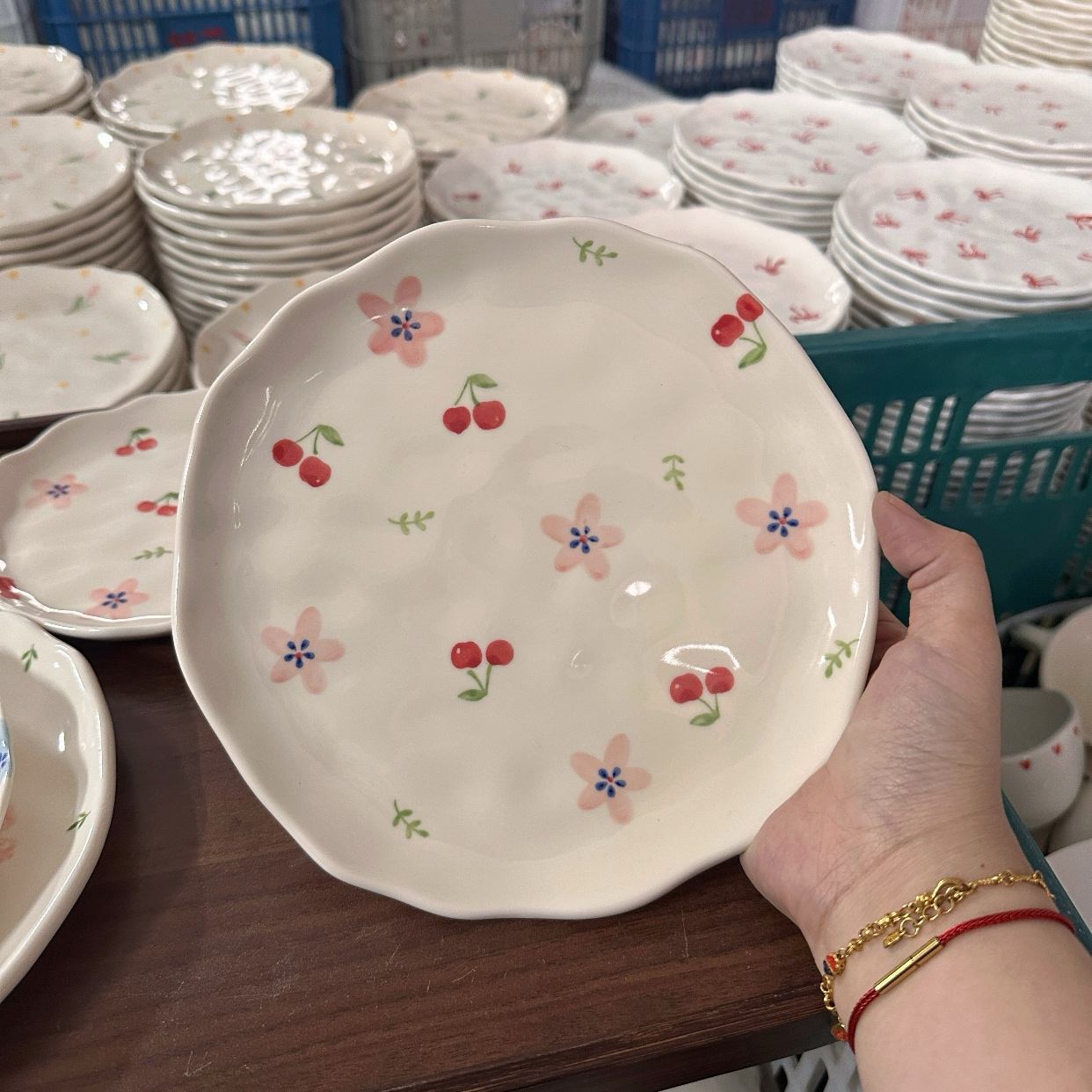 Cherry Big Floral Plate Dish
