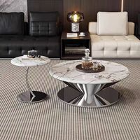 Table basse en verre trempé suspendu de style italien Flying Saucer, hauteur réglable, mobilier de salon minimaliste moderne