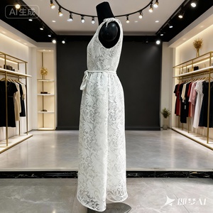 <span class=keywords><strong>Robe</strong></span> longue maxi bohème décontractée vintage pour femmes, en coton, à manches courtes, à volants, à broderies, <span class=keywords><strong>chic</strong></span>, estivale, personnalisée - Product Image 2