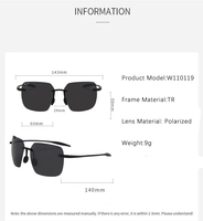 TR90 cadre lunettes de soleil polarisées surf Sport cyclisme lunettes de soleil sans monture pêche hommes lunettes de soleil lunettes TR90 cadre UV400