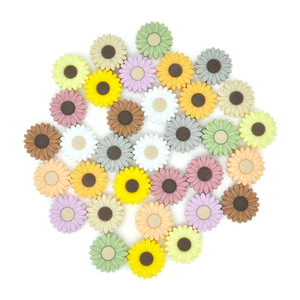 Silicone Daisy <b>Beads</b> 20mm For Bracelet Making Food Grade Multicolor Flower Shape <b>Loose</b> <b>Beads</b> - Product Image 1