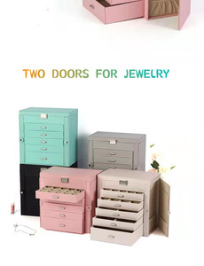 Hộp Đựng Trang Sức 6 Lớp Bằng Da PU Hình Vuông Sang Trọng Hộp Đựng Trang Sức Mặt Dây Chuyền Vòng Cổ Mỹ Phẩm - Product Image 6