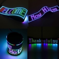 Panel de Luces LED Flexible para Automóvil, Pantalla de Mensajes, Banner de Píxeles Suaves, Programable por Aplicación, Patrón Desplazable, Animación, Pantalla de Matriz LED