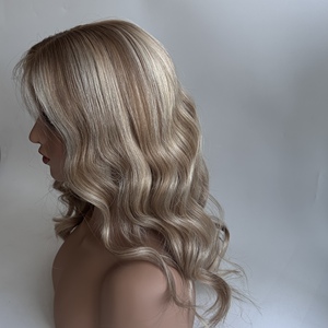 Cheveux vierges bruts, nœuds simples noués à la main pour perruque Lace Top Lace Front, Brunette, Blond chaud, Balayage, pour femmes - Product Image 2