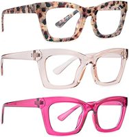 Lunettes de lecture à charnière bleue pour hommes et femmes, 3 pièces, monture à ressort de Style Oprah, anti-lumière bleue, pour ordinateur carré