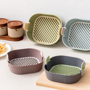 Revêtements de panier de friteuse à air en silicone réutilisables Rectangle Carré Rond Plaque de cuisson antiadhésive Plats et casseroles sans danger pour les aliments pour Airfryer - Product Image 6