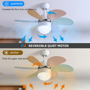 Trẻ Em Hiện Đại Phòng Trang Trí Nội Thất 30 Inch 6 Lá Ván Ép Lưỡi Led Quạt Trần AC Tinh Khiết Động Cơ Đồng Quạt Trần Điện Với Ánh Sáng - Product Image 2