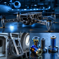 Services d'usinage du titane : Fabrication de châssis de drone et de pièces pliantes selon plans fournis, supports intérieurs d'avion, boulons/rivets de fixation aérospatiaux