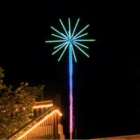 Luces LED RGB 3D para Exteriores, Impermeables, con Efecto de Fuegos Artificiales, Animación de Meteoros Navideños, Decoración de Jardín, Ambiente Festivo