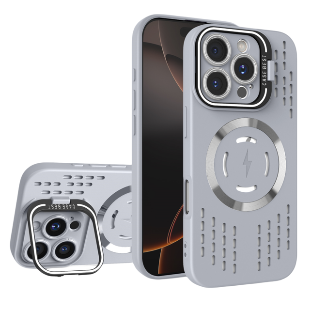 New Matte Cooling Magnetic Phone Case for iPhone 16 15 14 13 12 11 Pro Max Plus With Hidden Lens Bracket Shockproof Soft Cover