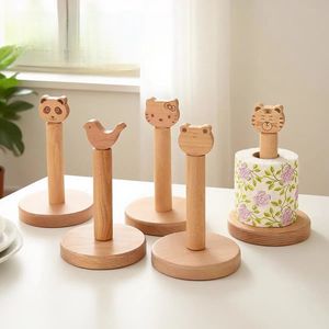 Juego de Portarrollos de Papel de Madera de Haya, Soporte Circular para Papel Higiénico, Estante de Almacenamiento para Cocina, Diseño Ecológico - Product Image 1