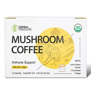 Café instantané 4 en 1 café aux champignons café instantané avec reishi chaga lions crinière cordyceps champignon médicinal