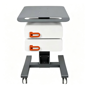 Chariot de salon minimaliste avec 2 tiroirs et 4 roues, mobilier en plastique facile à déplacer pour usage commercial - Product Image 1