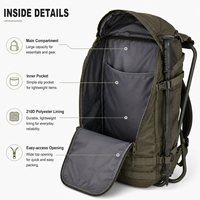 Sac à dos de randonnée vert personnalisé 30L, étanche et organisé, avec système de dos suspendu pour la pêche et l'escalade