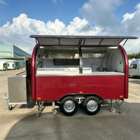 Camion de restauration mobile de style vintage classique en acier inoxydable entièrement équipé de haute qualité pour bonbons, sandwichs, tacos et frites