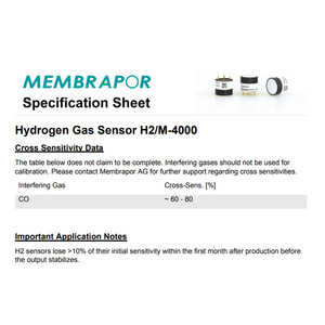 Sensor electroquímico de gas hidrógeno H2/M-4000 de 0-4000 ppm para dispositivos portátiles de seguridad y control de procesos - Product Image 3