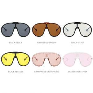 Lunettes de soleil tendance 2022, style rétro, monture large, verres monobloc, style bouclier surdimensionné pour femmes - Product Image 3