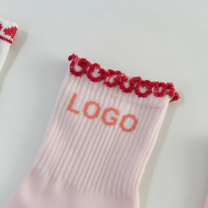 Custom Logo Yoga <b>Socks</b> Non-Slip <b>Grip</b> Pilates <b>Socks</b> with Breathable Knitted Design for Women Cotton Crew Wholesale - Product Image 3