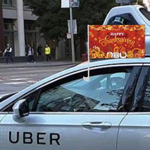 Drapeau de fenêtre de voiture à thème Thanksgiving à prix avantageux, 12x18 pouces, logo personnalisé - Product Image 4