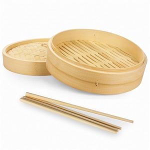 Outdoor Wooden <strong>Steamer</strong> Cost of <strong>Momos</strong> Electric Food Cabinet Double Layer Pot for Induction Cooker Bamboo Party Dumpling <strong>Set</strong> - Product Image 1