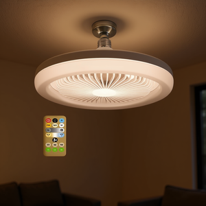 Ventilateur de plafond moderne Myrva avec lumière LED intégrée 2700K blanc chaud, télécommande 3 vitesses, montage au plafond - Product Image 2