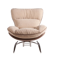 Fauteuil de lecture confortable en tissu de style décontracté, nouveau design, pour villa, salon, chambre, hôtel, restaurant, rembourrage en mousse