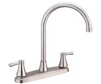 Robinet mélangeur de cuisine à double levier classique moderne haut de gamme YF OEM |   Robinet thermostatique en laiton et céramique de qualité supérieure, à 3 poignées, à monter sur comptoir, avec douchette extractible