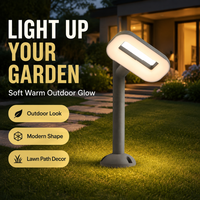 Lampe de jardin LED moderne à tête unique, étanche IP65, en aluminium, blanc chaud, pour parterres de fleurs, cour et allée