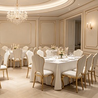Venta Directa de Fábrica, Sillas de Comedor de Lujo de Acero Inoxidable y Cuero para Hoteles Comerciales, Bodas y Salones de Banquetes de Alta Gama