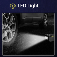 Gonfleur de pneus de voiture portable 12V avec manomètre numérique, matériau ABS, lumière d'urgence et moniteur de pression des pneus