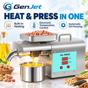 Oil Extraction Machine for Flaxseed and Walnut <strong>Kernels</strong> with Removable Press Assembly and Top Loading Hopper for Countertop Use - Product Image 1