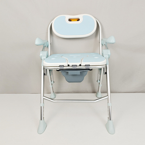 Chaise de douche pliante brevetée à un bouton avec dossier large et grande capacité - Product Image 2