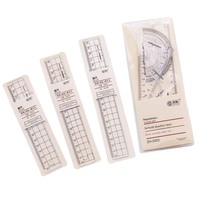Règle droite minimaliste style MUJI à motif ondulé ; Règle en plastique transparent avec graduations, ensemble de papeterie pour étudiants