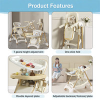 Chaise haute bébé multifonction réglable et amovible pour l'alimentation, vente en gros d'usine Clafbebe