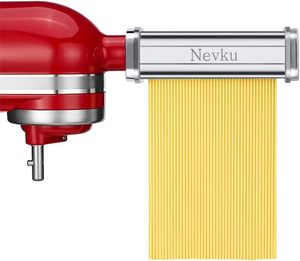 Ensemble d'accessoires pour robot culinaire <span class=keywords><strong>KitchenAid</strong></span>, machine à pâtes, acier inoxydable, rouleau à pâtes, coupe-pâtes spaghetti, fettuccine, lave-vaisselle - Product Image 3